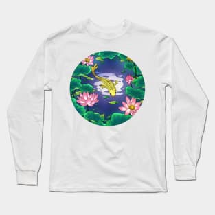 Minhwa: Moonlight Pond  H Type (Korean traditional/folk art) Long Sleeve T-Shirt